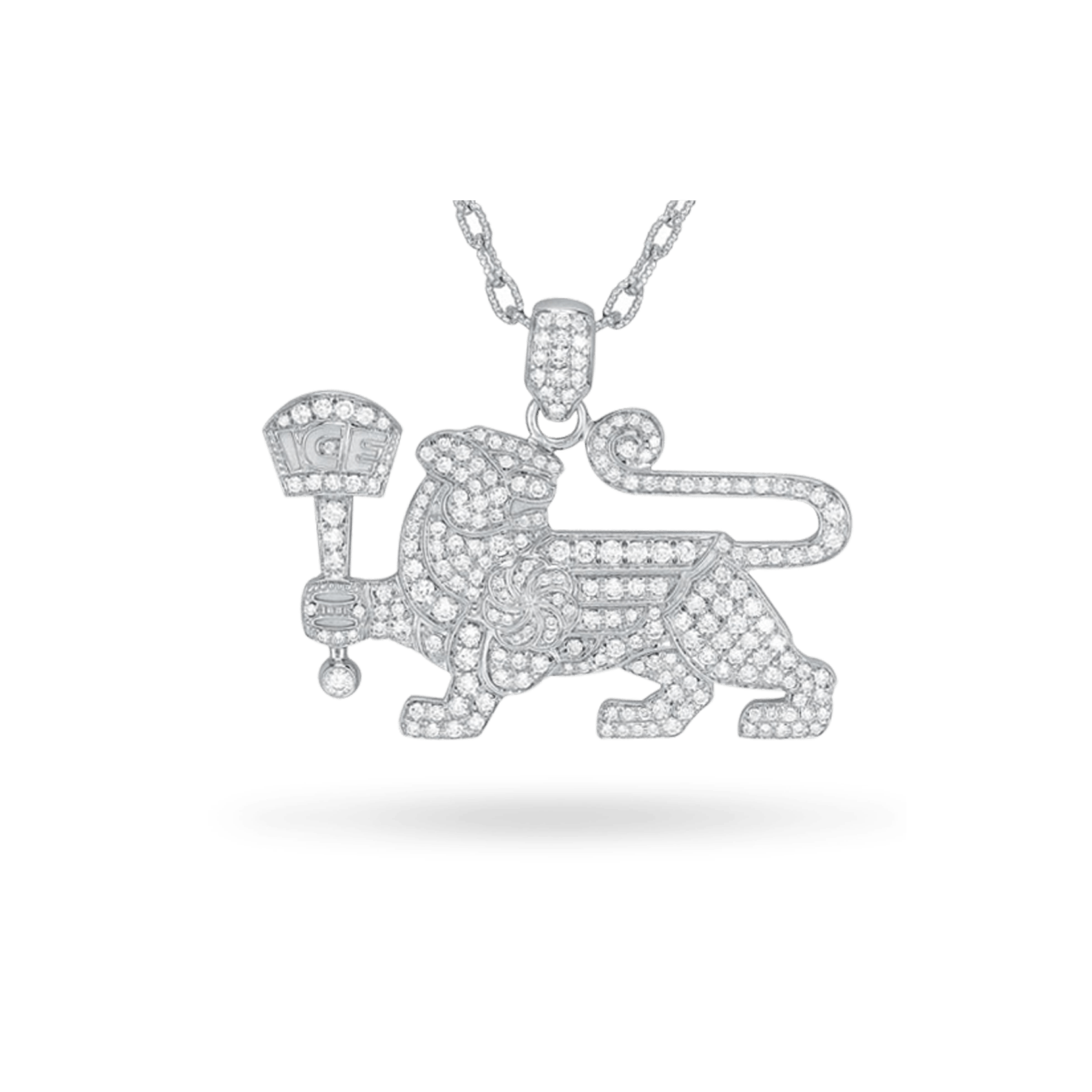 18K Diamond Lioness Pendant Necklaces IceLink-CAL   
